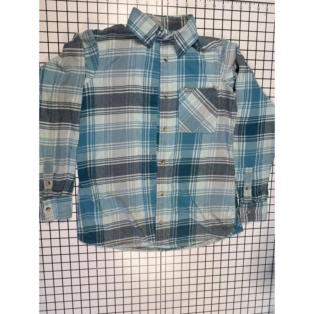 Columbia Womens Blue Plaid Long Sleeve Button Down Flannel Shirt XS
